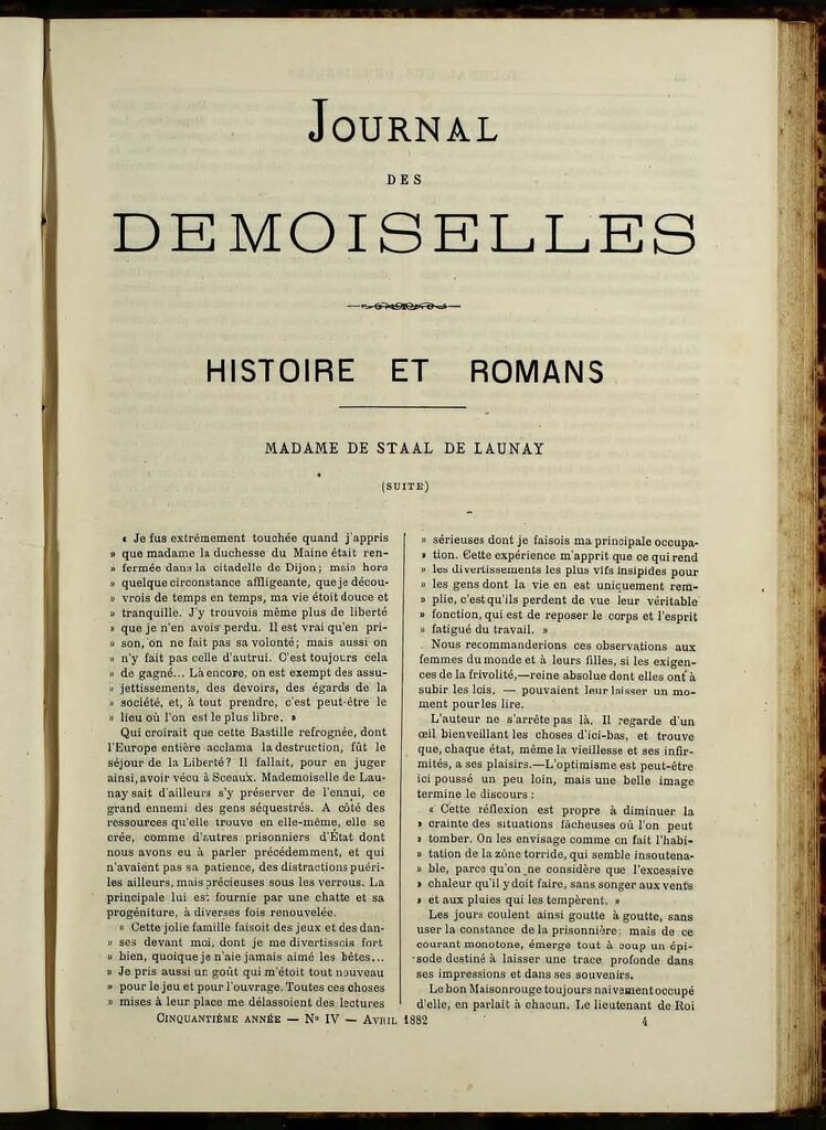 Miniatura de Journal des Demoiselles de abril de 1882