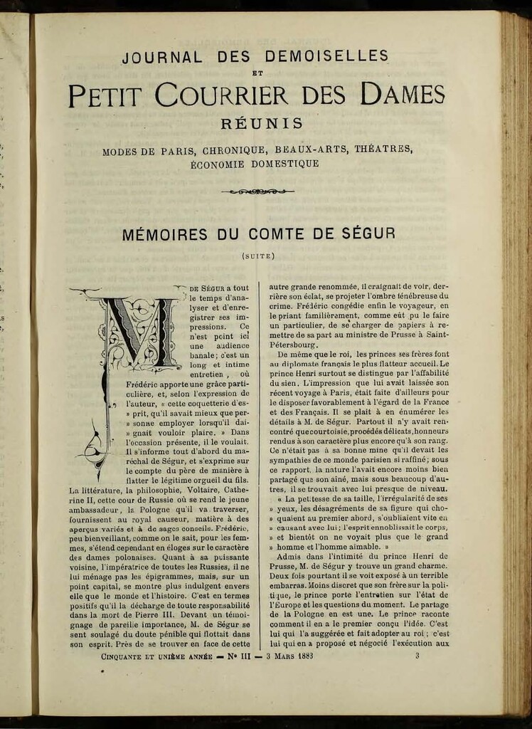 Miniatura de Journal des Demoiselles de marzo de 1883