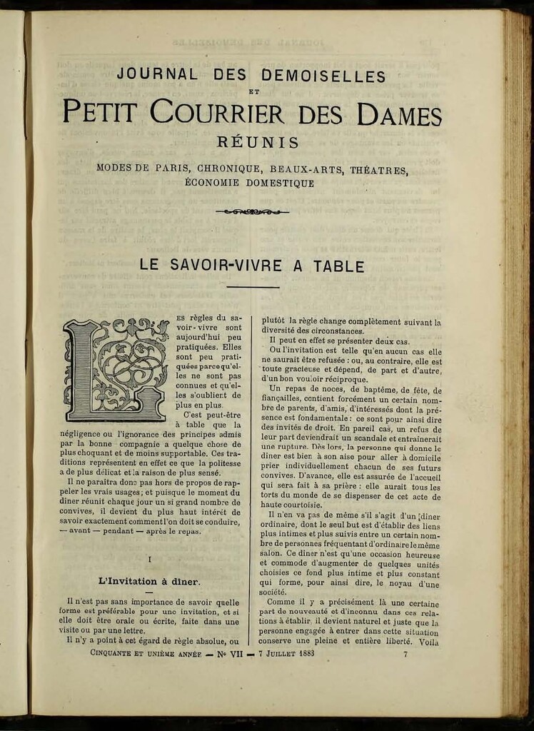 Miniatura de Journal des Demoiselles de julio de 1883