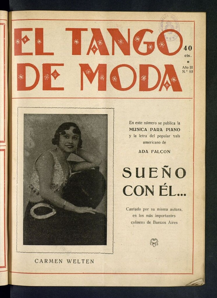 Miniatura de El Tango de Moda : revista popular hispano-americana. Aparece los sábados. Nº 93