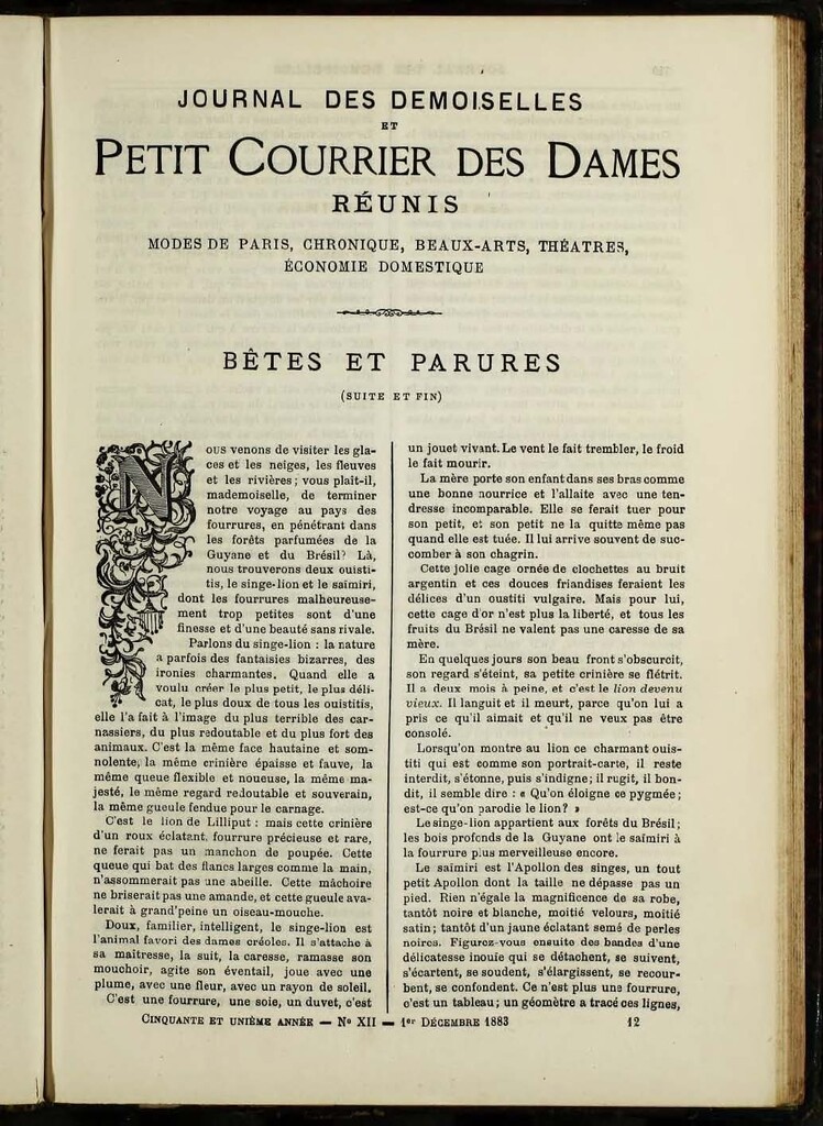 Miniatura de Journal des Demoiselles de diciembre de 1883