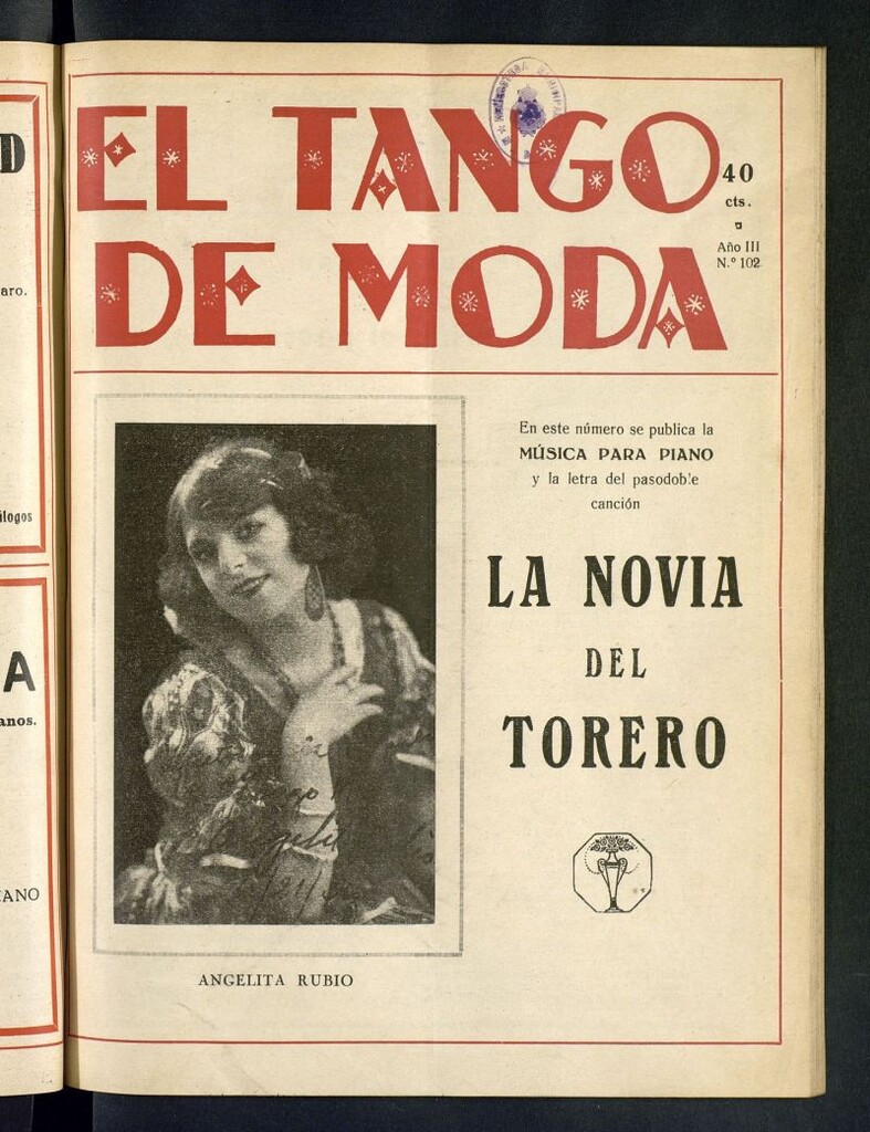 Miniatura de El Tango de Moda : revista popular hispano-americana. Aparece los sábados. Nº 102