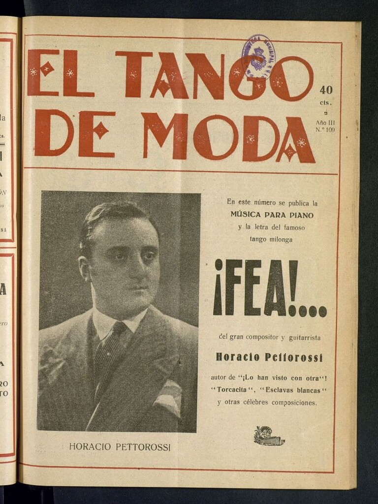 Miniatura de El Tango de Moda : revista popular hispano-americana. Aparece los sábados. Nº 109