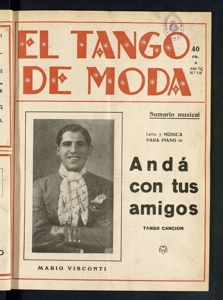 Miniatura de El Tango de Moda : revista popular hispano-americana. Aparece los sábados. Nº 118