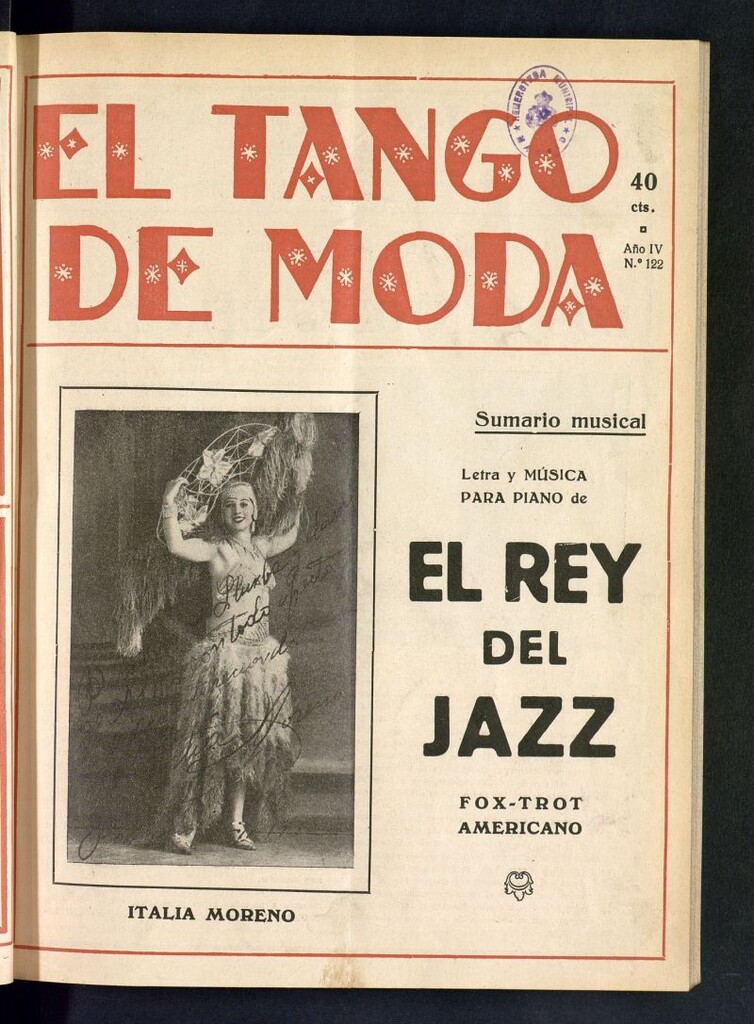 Miniatura de El Tango de Moda : revista popular hispano-americana. Aparece los sábados. Nº 122