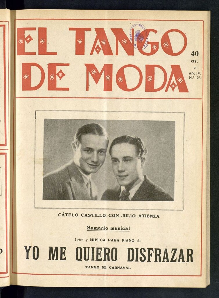 Miniatura de El Tango de Moda : revista popular hispano-americana. Aparece los sábados. Nº 123
