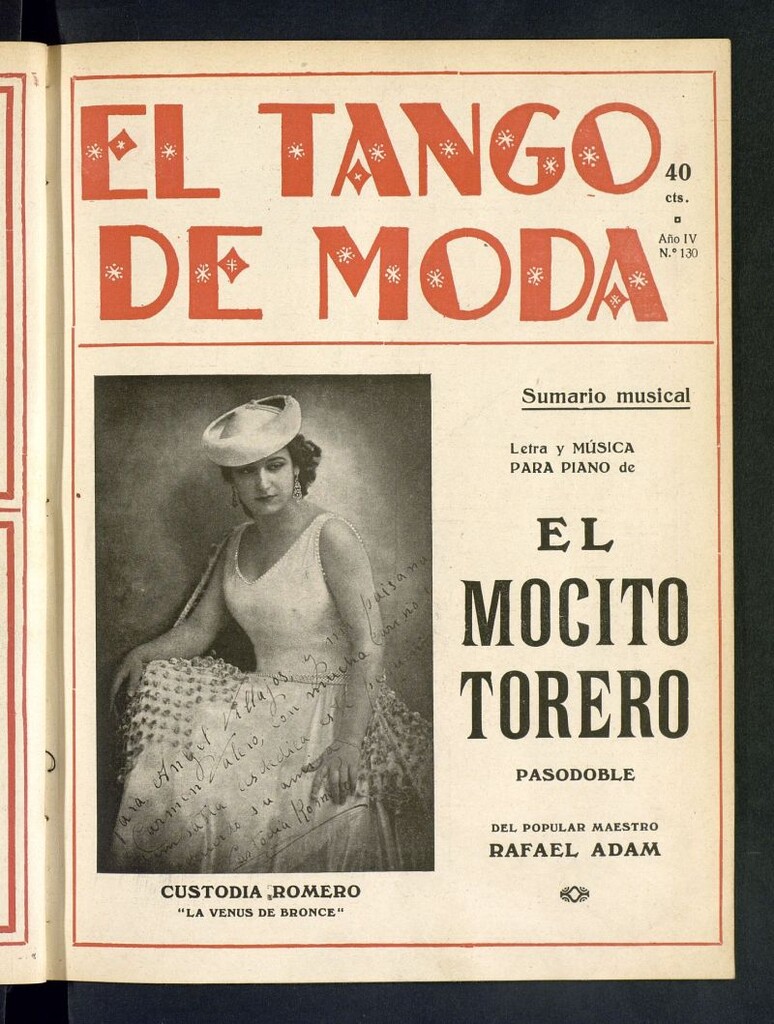 Miniatura de El Tango de Moda : revista popular hispano-americana. Aparece los sábados. Nº 130