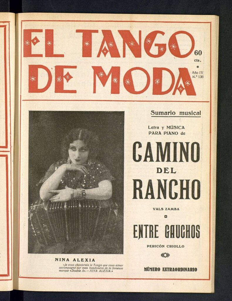 Miniatura de El Tango de Moda : revista popular hispano-americana. Aparece los sábados. Nº 136