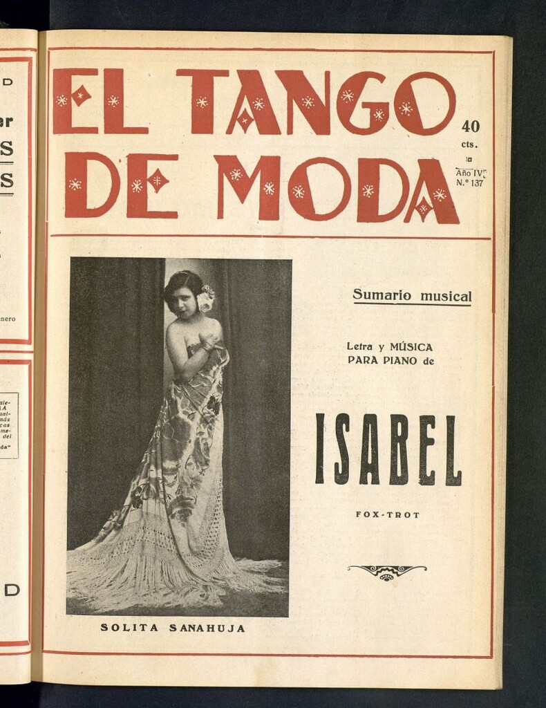 Miniatura de El Tango de Moda : revista popular hispano-americana. Aparece los sábados. Nº 137