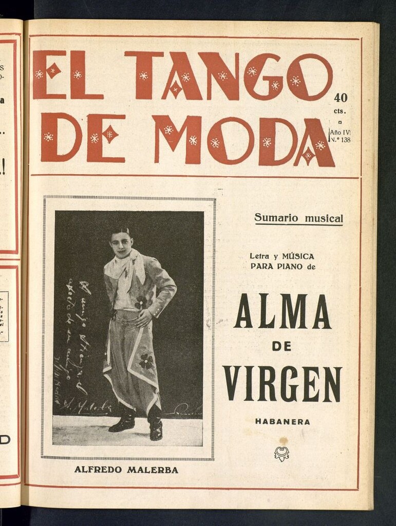 Miniatura de El Tango de Moda : revista popular hispano-americana. Aparece los sábados. Nº 138