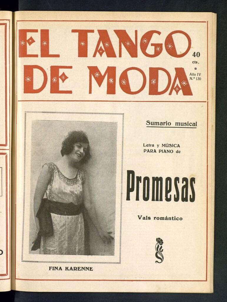 Miniatura de El Tango de Moda : revista popular hispano-americana. Aparece los sábados. Nº 139
