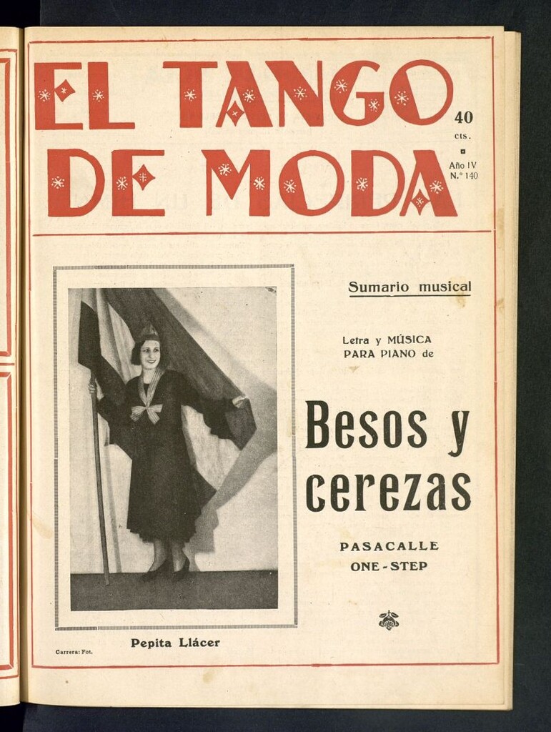 Miniatura de El Tango de Moda : revista popular hispano-americana. Aparece los sábados. Nº 140