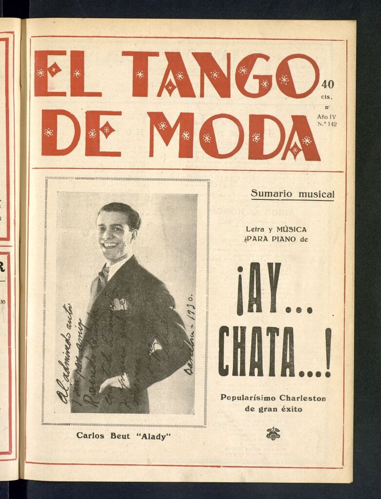 Miniatura de El Tango de Moda : revista popular hispano-americana. Aparece los sábados. Nº 142