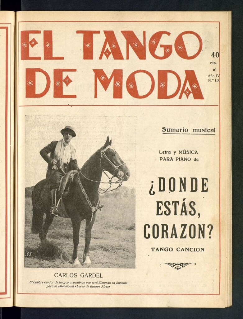 Miniatura de El Tango de Moda : revista popular hispano-americana. Aparece los sábados. Nº 150