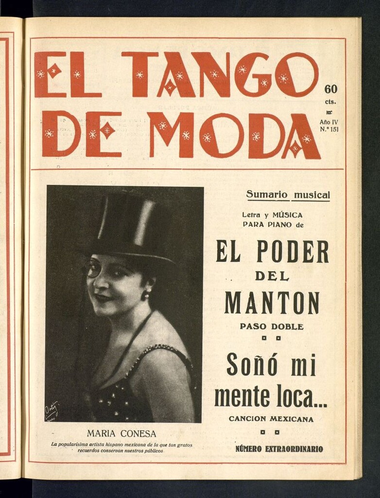 Miniatura de El Tango de Moda : revista popular hispano-americana. Aparece los sábados. Nº 151