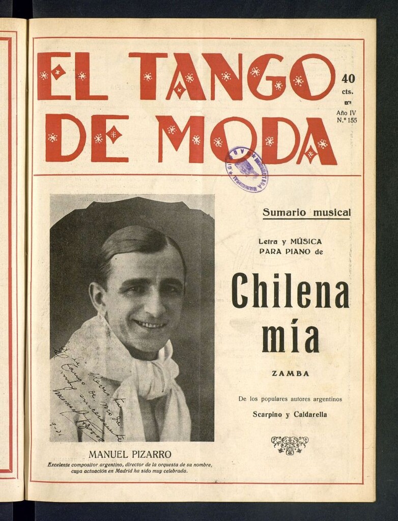 Miniatura de El Tango de Moda : revista popular hispano-americana. Aparece los sábados. Nº 155