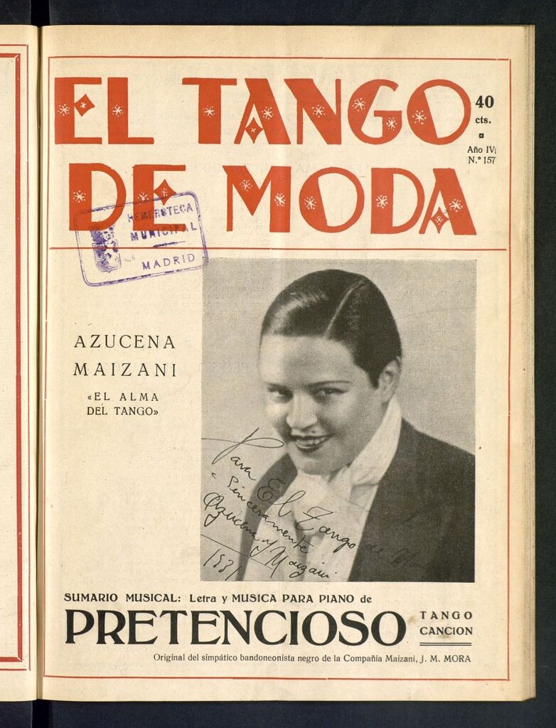 Miniatura de El Tango de Moda : revista popular hispano-americana. Aparece los sábados. Nº 157