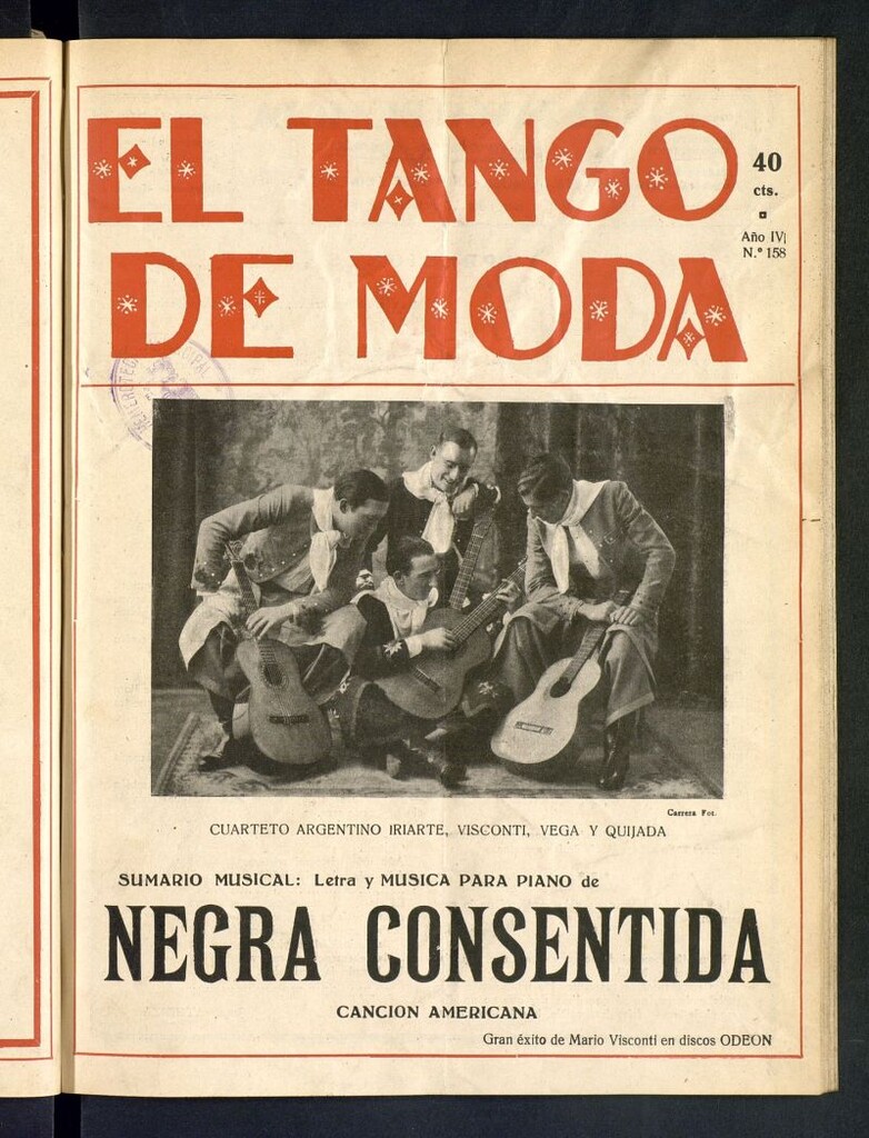 Miniatura de El Tango de Moda : revista popular hispano-americana. Aparece los sábados. Nº 158