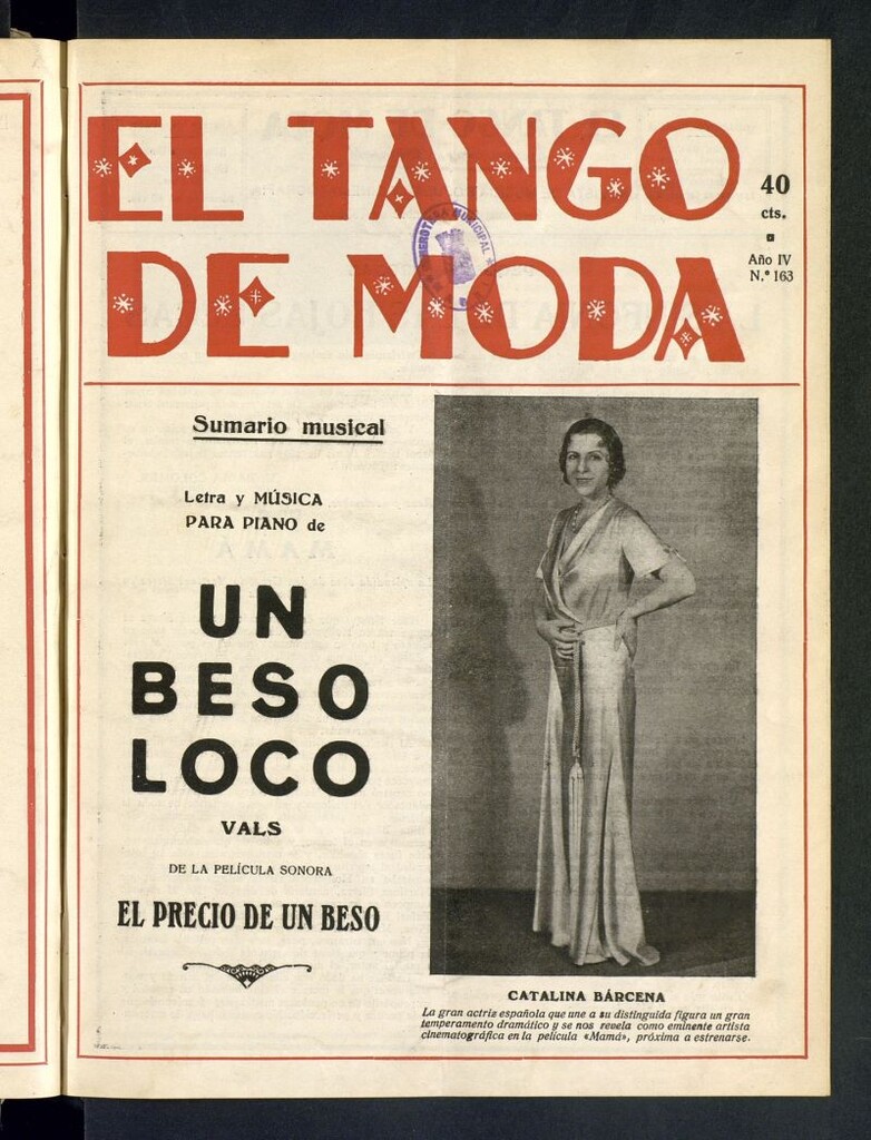 Miniatura de El Tango de Moda : revista popular hispano-americana. Aparece los sábados. Nº 163