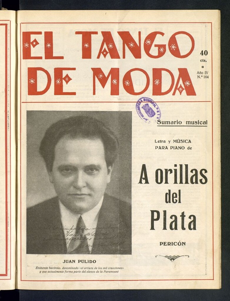 Miniatura de El Tango de Moda : revista popular hispano-americana. Aparece los sábados. Nº 164