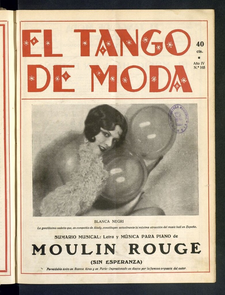 Miniatura de El Tango de Moda : revista popular hispano-americana. Aparece los sábados. Nº 165