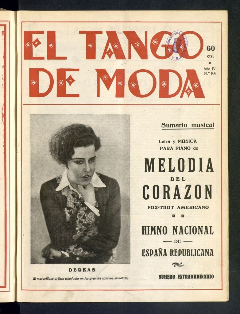 Miniatura de El Tango de Moda : revista popular hispano-americana. Aparece los sábados. Nº 166