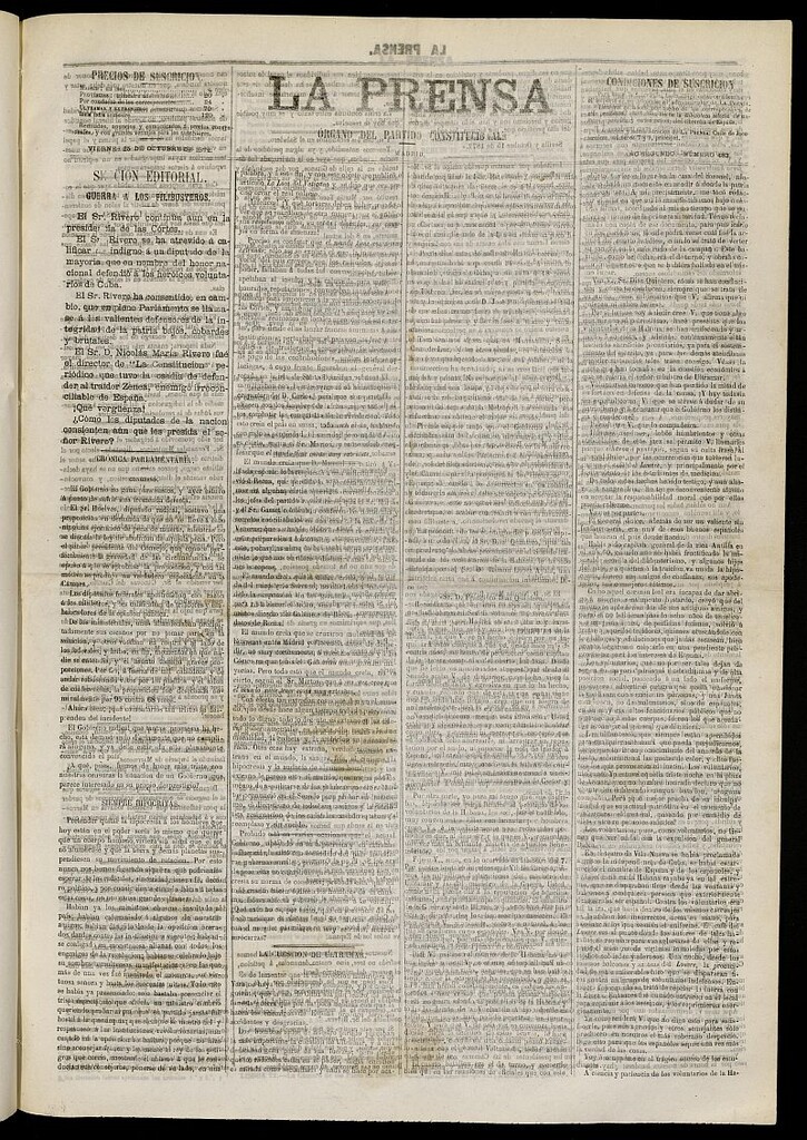 Miniatura de La Prensa : diario de la mañana : político, literario y de noticias del 25 de octubre de 1872, nº 483