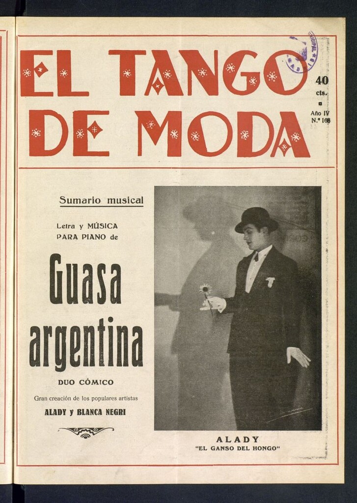 Miniatura de El Tango de Moda : revista popular hispano-americana. Aparece los sábados. Nº 168