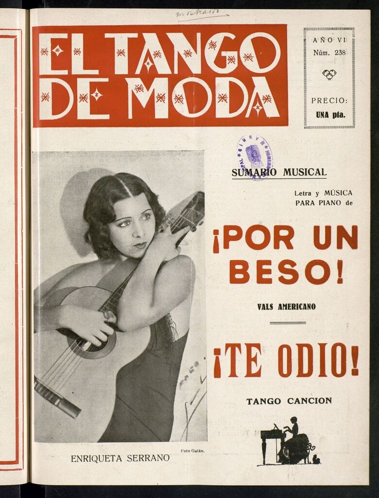 Miniatura de El Tango de Moda : revista popular hispano-americana. Aparece los sábados. Nº 238