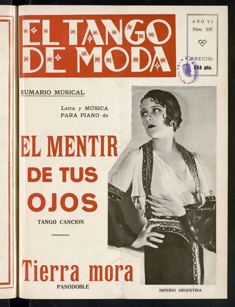 Miniatura de El Tango de Moda : revista popular hispano-americana. Aparece los sábados. Nº 237