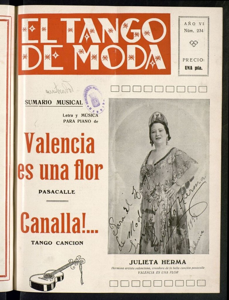 Miniatura de El Tango de Moda : revista popular hispano-americana. Aparece los sábados. Nº 234