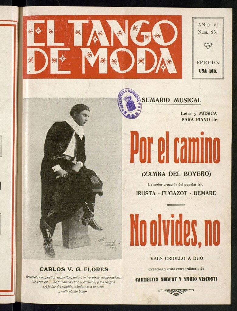 Miniatura de El Tango de Moda : revista popular hispano-americana. Aparece los sábados. Nº 231