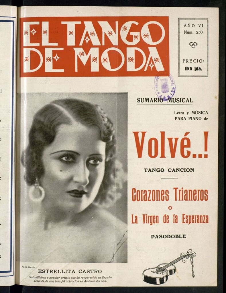 Miniatura de El Tango de Moda : revista popular hispano-americana. Aparece los sábados. Nº 230