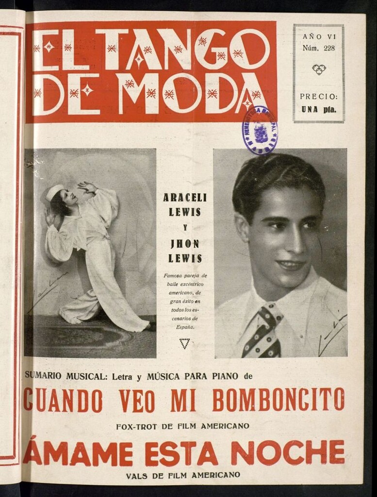 Miniatura de El Tango de Moda : revista popular hispano-americana. Aparece los sábados. Nº 228