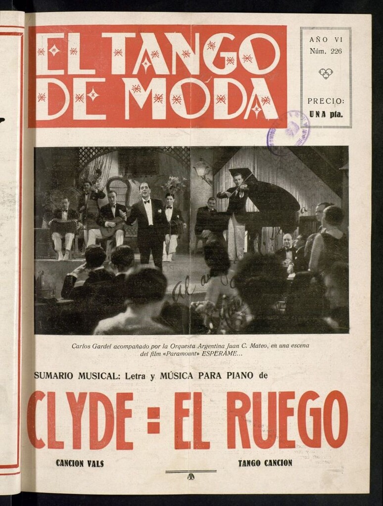 Miniatura de El Tango de Moda : revista popular hispano-americana. Aparece los sábados. Nº 226