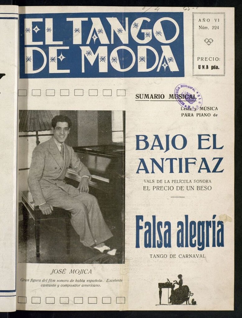 Miniatura de El Tango de Moda : revista popular hispano-americana. Aparece los sábados. Nº 224