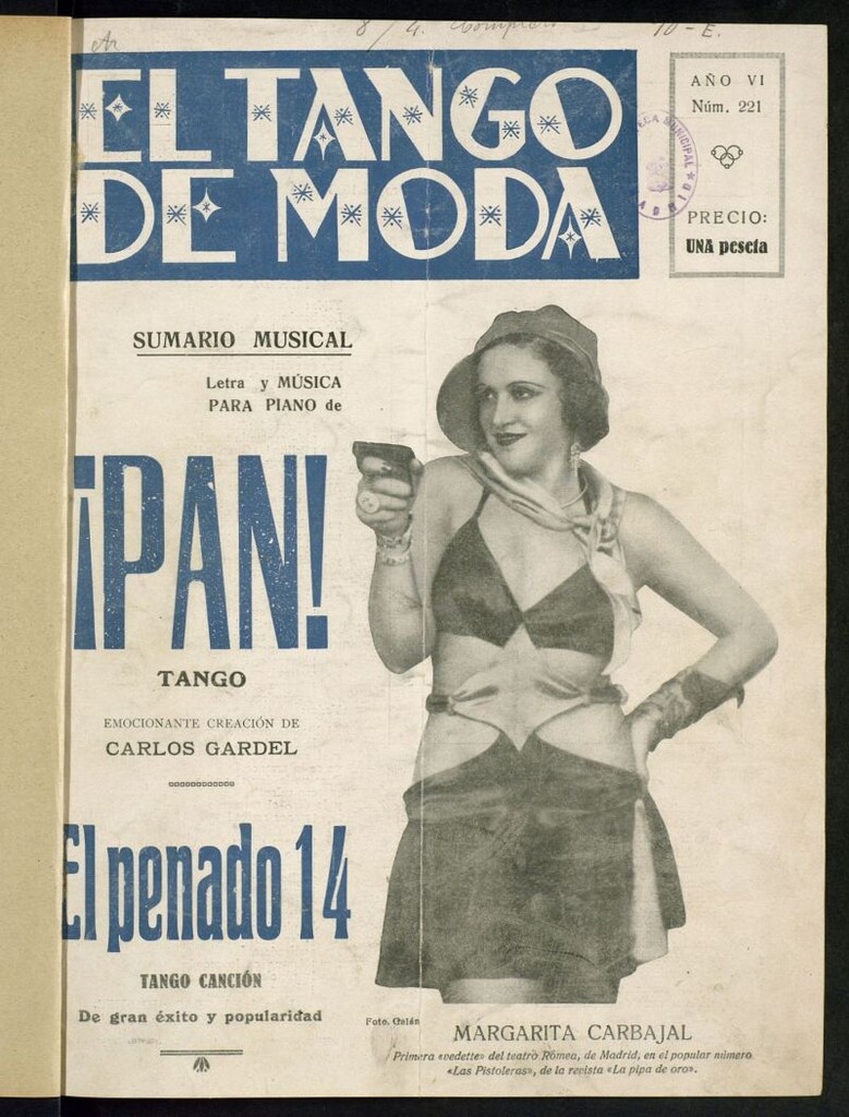 Miniatura de El Tango de Moda : revista popular hispano-americana. Aparece los sábados. Nº 221