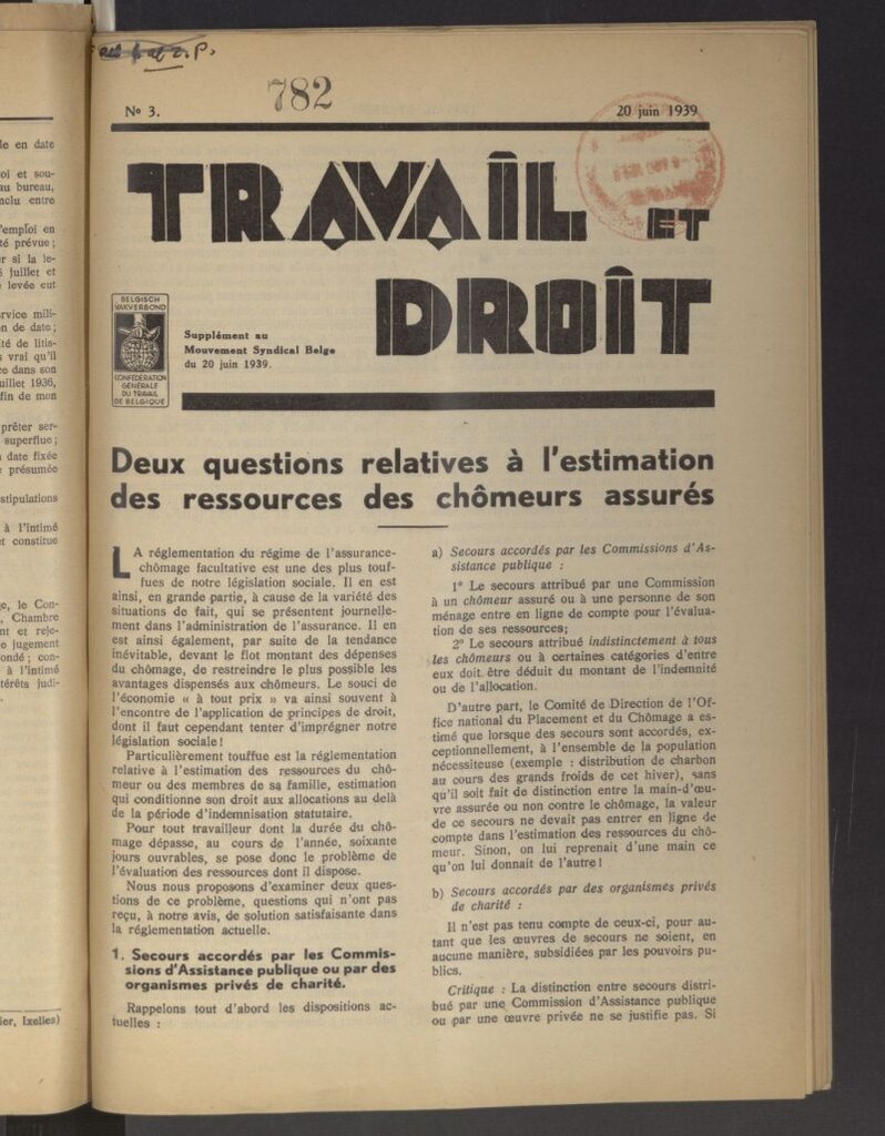 Miniatura de Travail et droit. 20 juin 1939