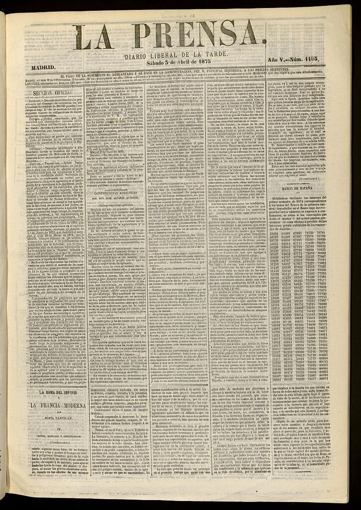 Miniatura de La Prensa : diario de la mañana : político, literario y de noticias del 3 de abril de 1875, nº 1195