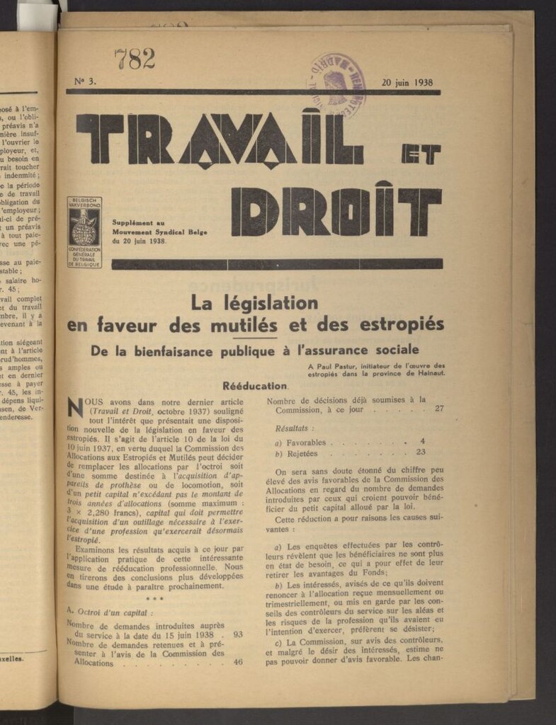 Miniatura de Travail et droit. 20 juin 1938