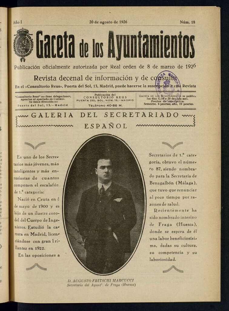 Miniatura de Gaceta de los Ayuntamientos : revista decenal de información y consulta. Nº 18