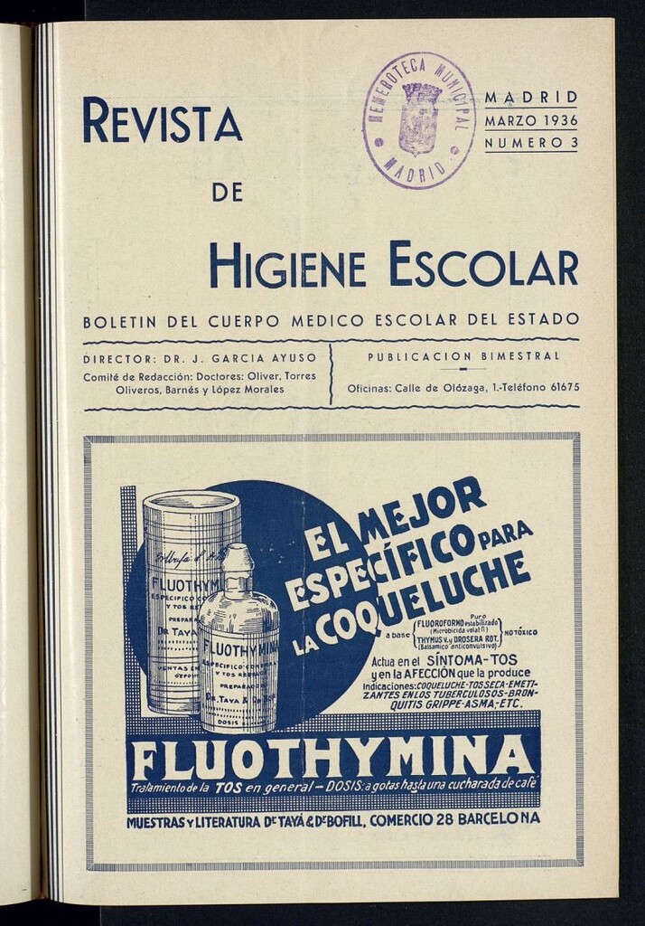 Miniatura de Revista de higiene escolar : boletín del Cuerpo Médico Escolar del Estado. Nº 3