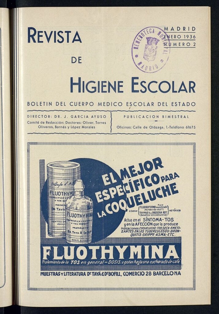 Miniatura de Revista de higiene escolar : boletín del Cuerpo Médico Escolar del Estado. Nº 2