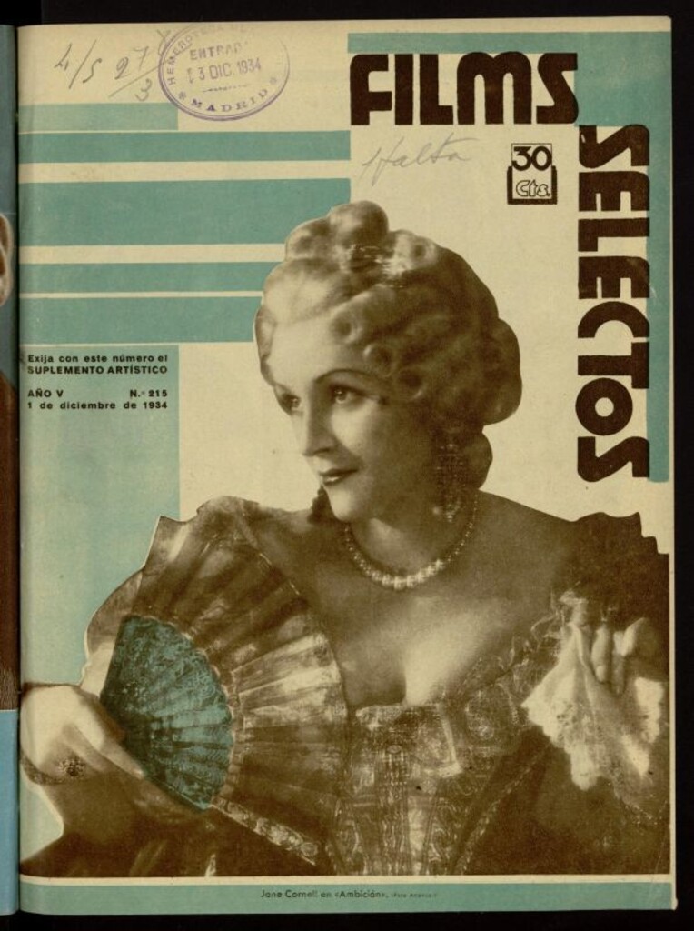 Miniatura de Films Selectos. 1 de diciembre de 1934. nº 215