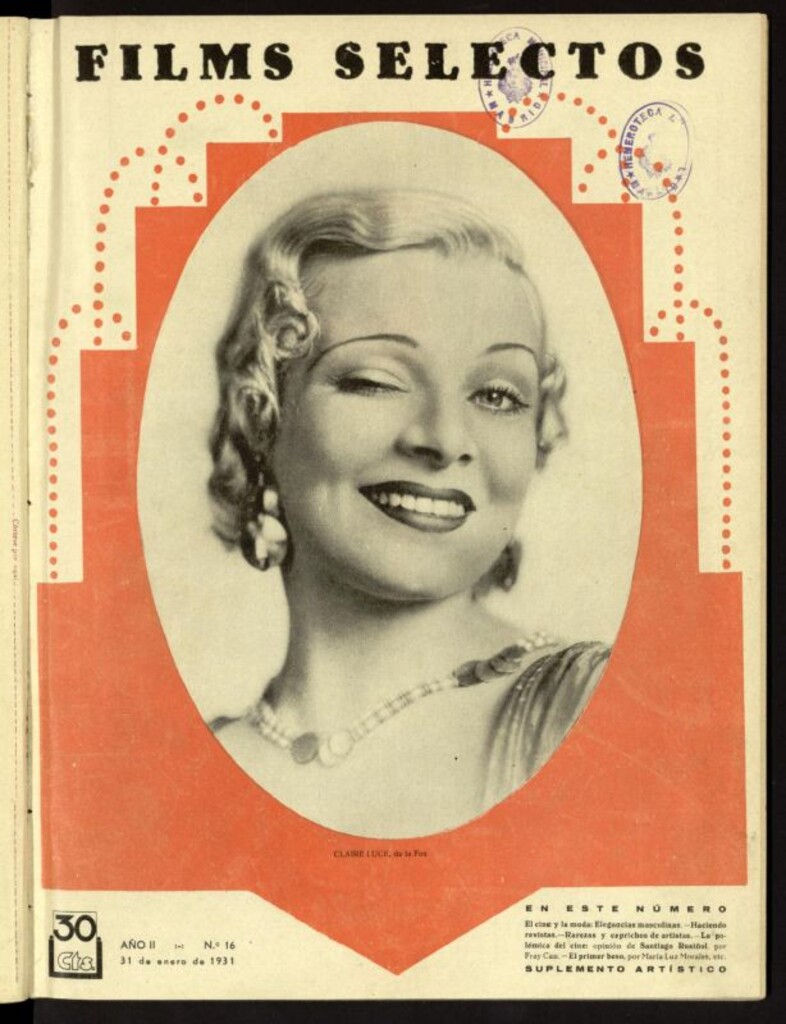 Miniatura de Films Selectos. 31 de enero de 1931, nº 16