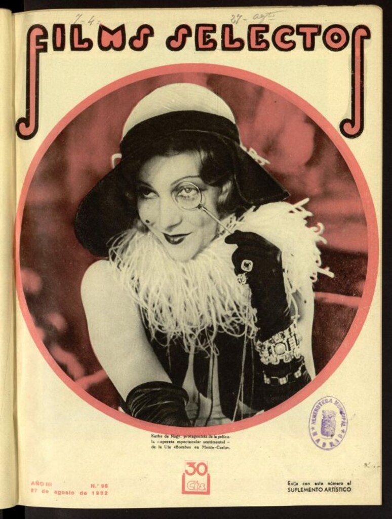 Miniatura de Films Selectos. 27 de agosto de 1932, nº 98