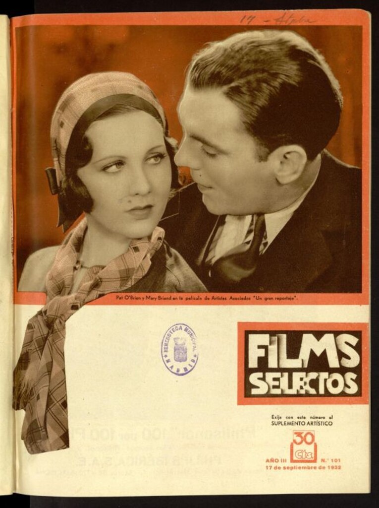 Miniatura de Films Selectos. 17 de septiembre de 1932, nº 101