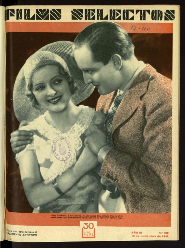 Miniatura de Films Selectos. 12 de noviembre de 1932, nº 109