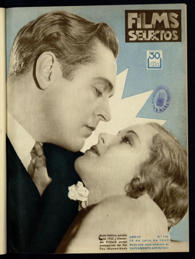 Miniatura de Films Selectos. 15 de julio de 1933, nº 144