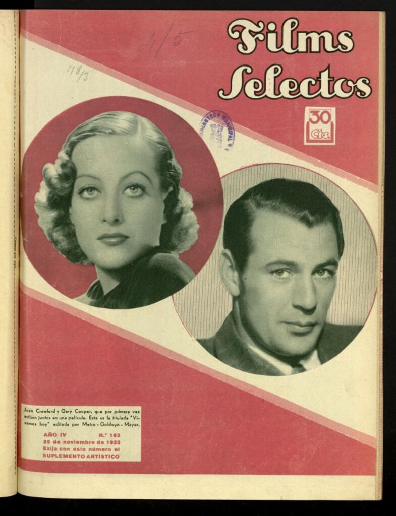 Miniatura de Films Selectos. 25 de noviembre de 1933, nº 163